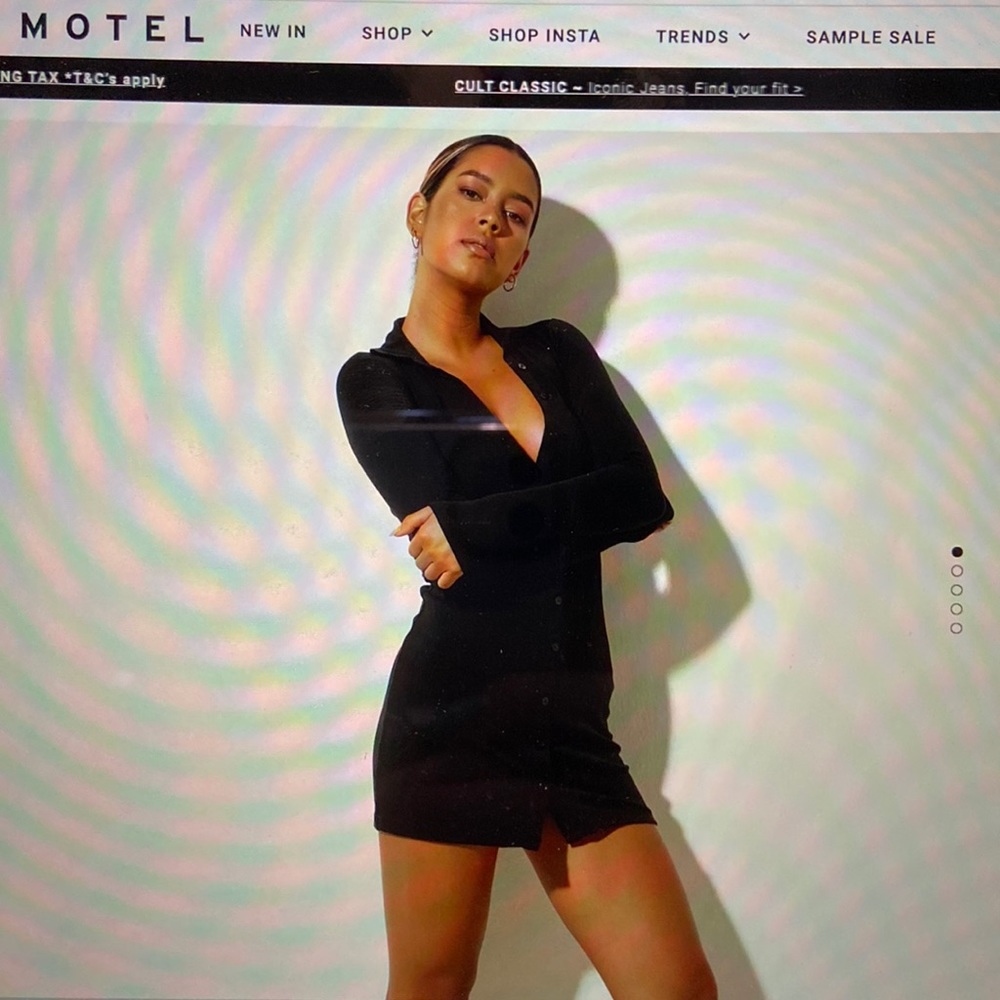 Motel Rocks Black long sleeve mini dress